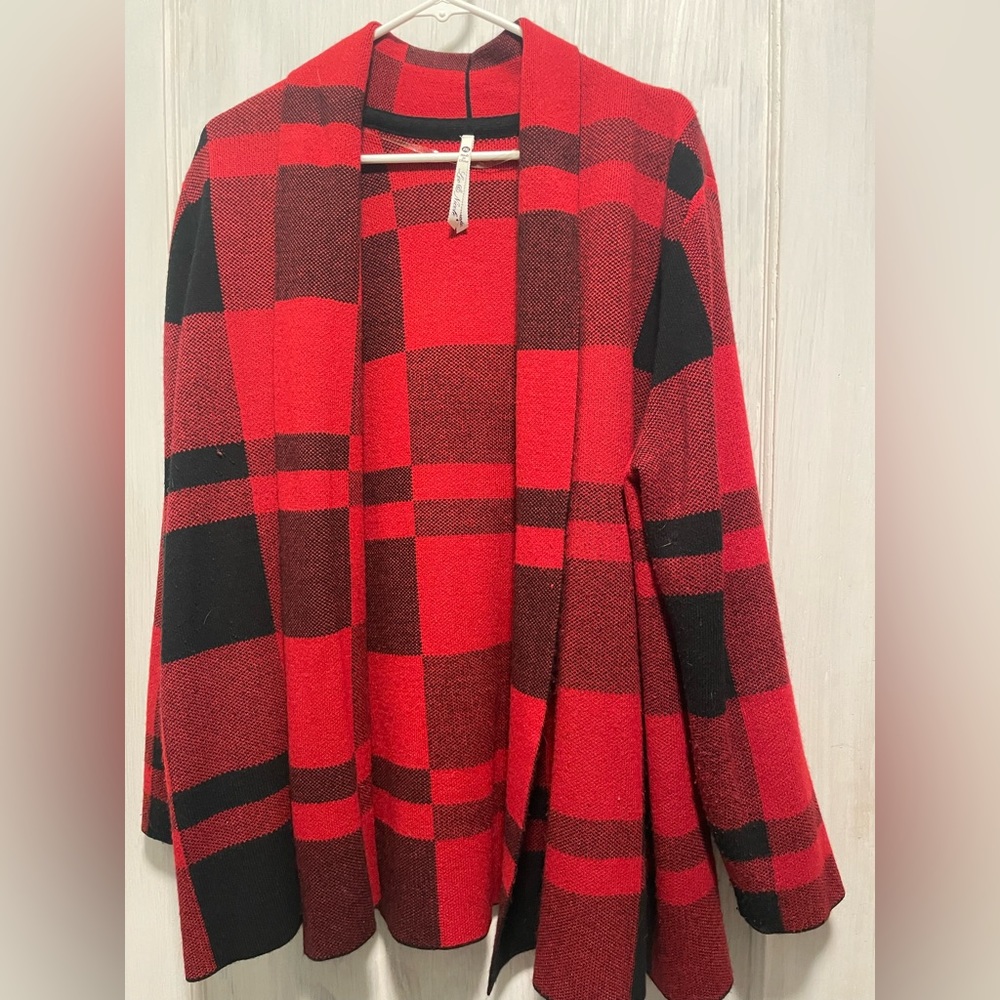Red plaid sweater
